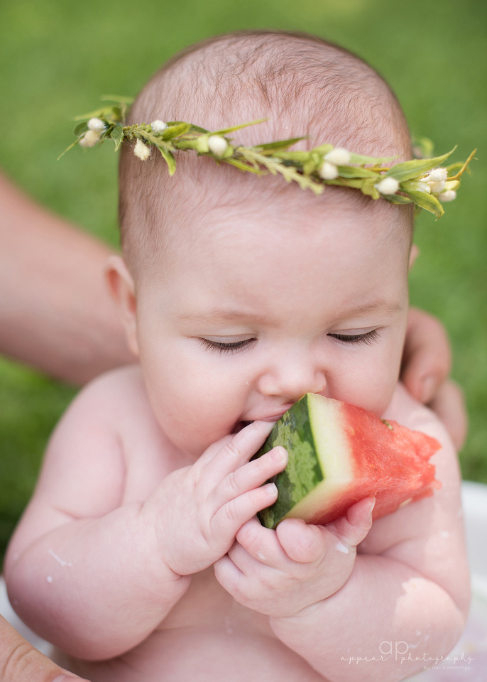 Appear Photography, Hoover, Birmingham, Alabama baby and child photographer, watermelon, milk bath, fruit session