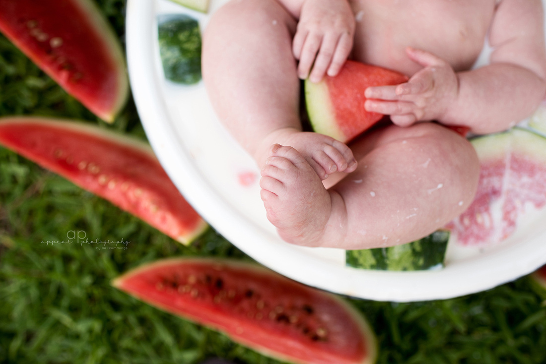 Appear Photography, Hoover, Birmingham, Alabama baby and child photographer, watermelon, milk bath, fruit session